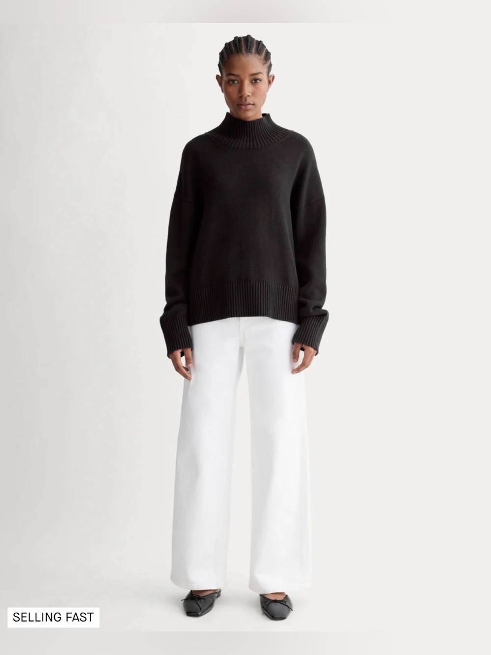 New Everlane The Boxy Turtleneck in Everyday Cotton in Black Size XS - Picture 12 of 12
